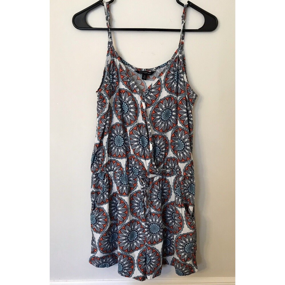 Banana Republic Romper Medallion BOHO Womans Size M Medium Drawstring Waist